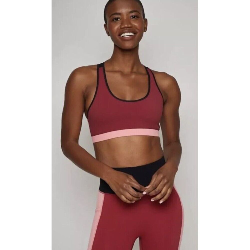 FourLaps Infinity Sports Bra‎ Size XS Red Strawberry Athleisure Yoga Gym Running